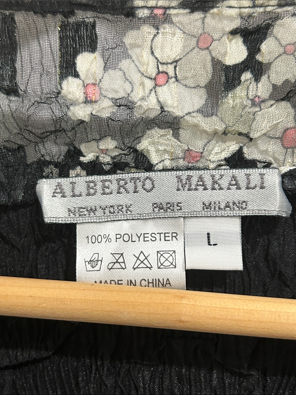 Alberto Makali Y2K Crinkle Textured Floral Bell Sleeve Cardigan Top - Large - Picture 7 of 7